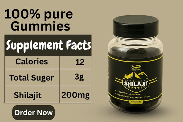 Himalayan Shilajit Gummies – 100% Natural Energy &amp; Stamina Booster (60 Gummies)