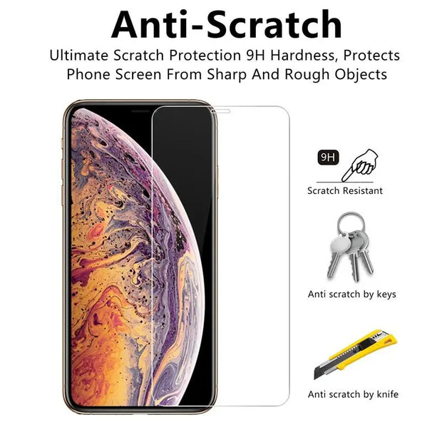 3PCS Full Cover Tempered Glass For iPhone 13 12 Mini 11 14 15 Pro Max 6S 7 8 14 Plus Screen Protector On iPhone XR XS MAX Glass