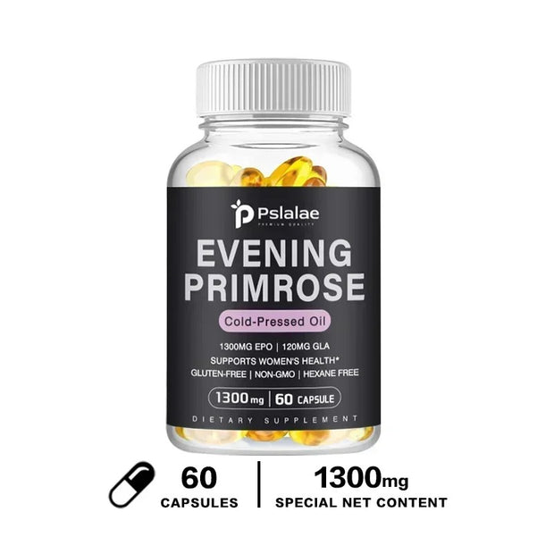 Evening Primrose Oil - Enhances Female Immune System, Balances Hormones, Clears Skin, Beautifies Female Reproductive HealthCapsu