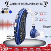 2025 New Hearing Aid Rechargeable BTE Deaf The Listening Device Mini Wireless Sound Amplifier Invisible Hearing Aids Headphones
